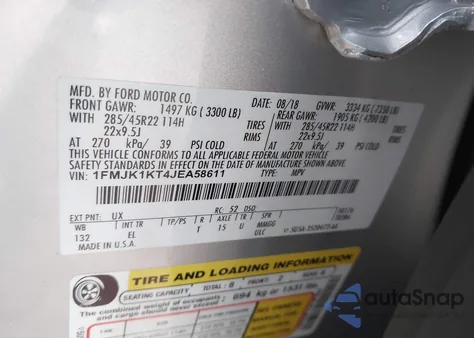 2018 Ford Expedition Max Limited z USA, uszkodzony, nr VIN 1FMJK1KT4JEA58611